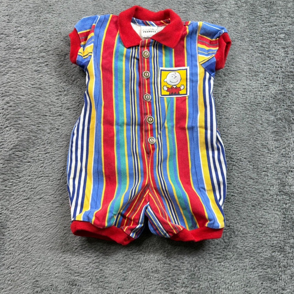Vintage Peanuts Striped Romper